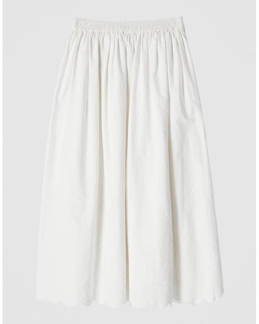Falda Larga Blanca Con Bordado Inglés De Originals X Asos Adidas de color White