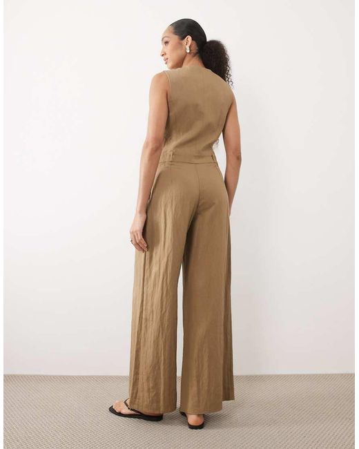 Mango Natural Button Up Tailored Jumpsuit