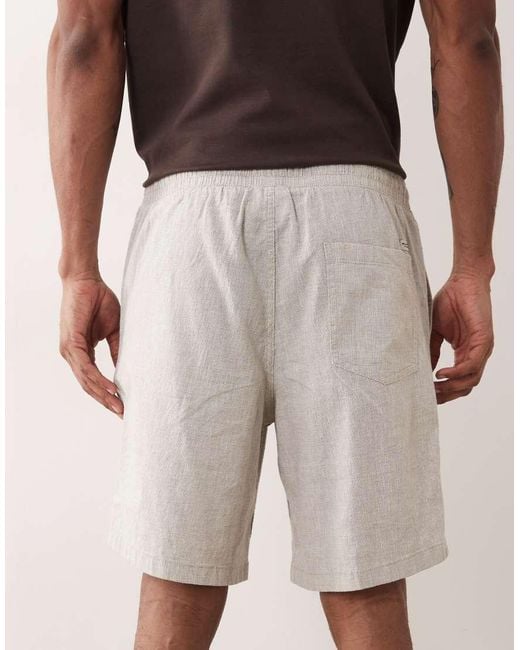 Jack & Jones Green Linen Mix Drawstring Shorts for men