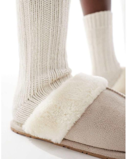 SEQWL Natural Faux Fur Mule Slippers