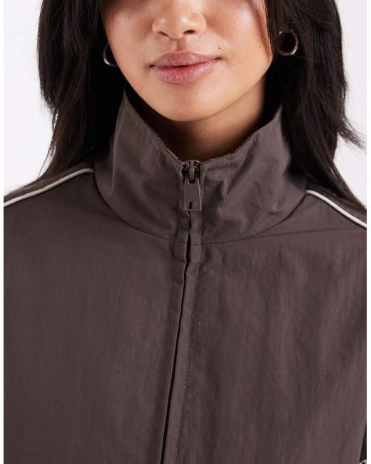 ASOS Brown Asos Design Petite Oversized Track Jacket