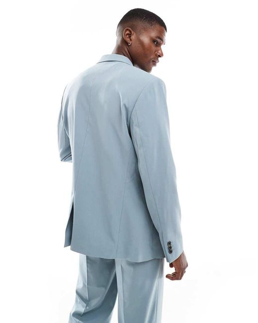 Chaqueta De Traje De Corte Estándar De ASOS de hombre de color Blue