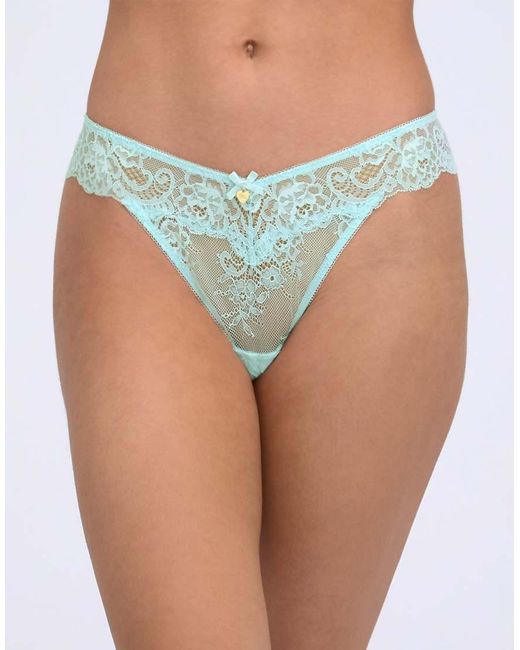 Boux Avenue Blue Amber Lace Thongs Comfy Classic Graphic Floral Knickers