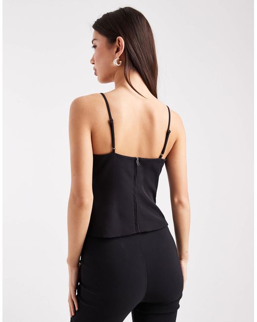 ONLY Black Sequin Bow Cropped Cami Top
