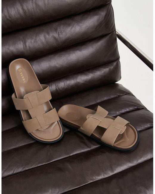 SEQWL Black Kidman Gladiator Style Sandals for men