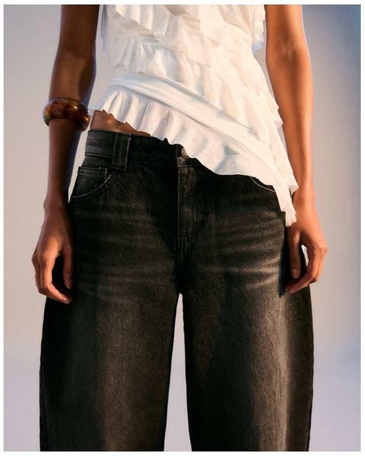 Bershka Black Barrel Jeans