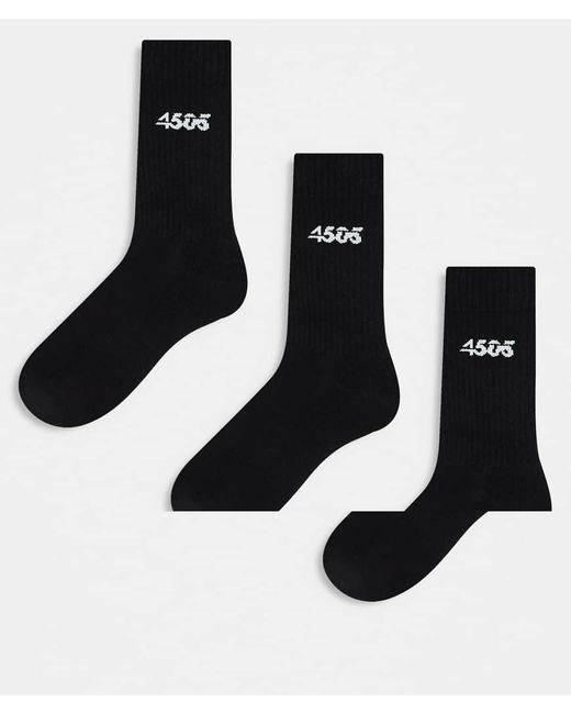Pack De 3 Pares De Calcetines Deportivos Negros Antibacterianos De Caña Alta Icon De 4505 de color Black