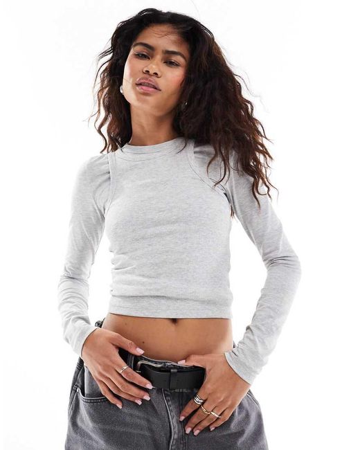 Collusion White Double Layer Long Sleeve Top