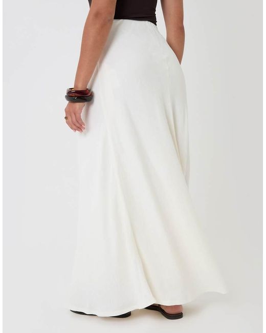 Threadbare White Tie Sash Midi Skirt