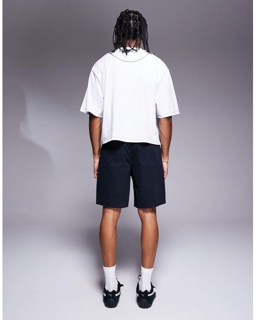 ASOS Blue Mid Length Pleated Shorts for men