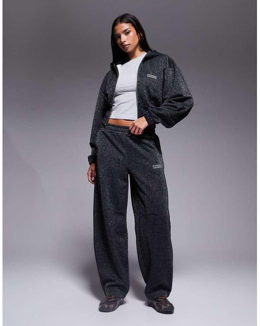 ASOS Blue Weekend Collective Co-ord Zip Through Hoodie With Metallic Thread