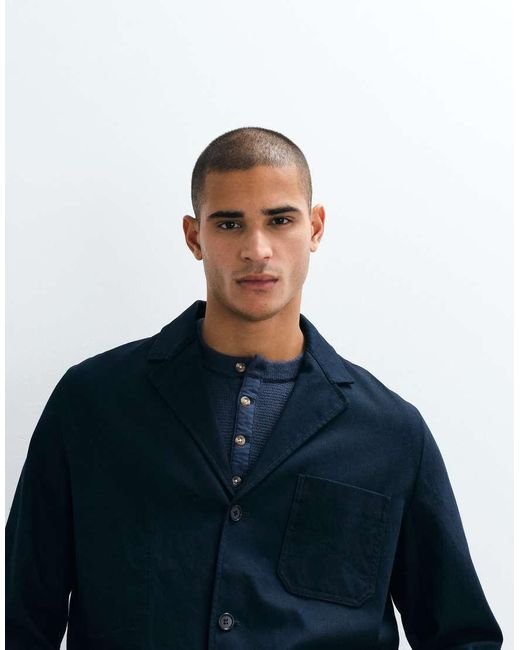 ARKET Blue Linen Blend Blazer for men