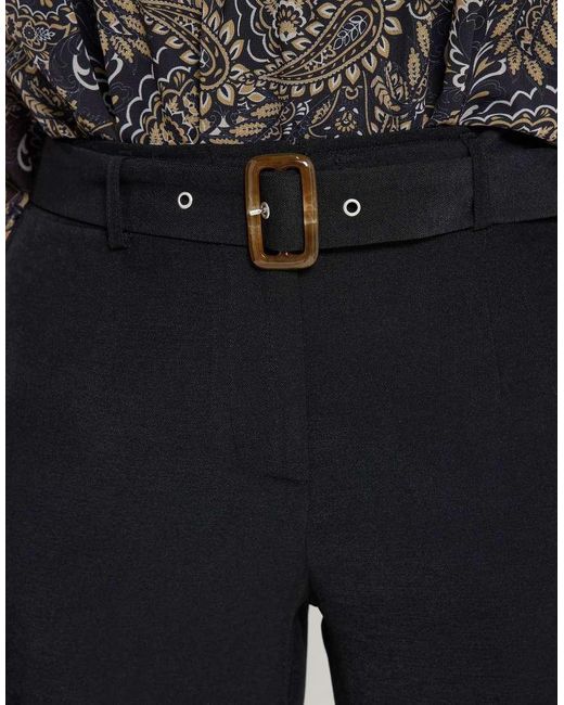 Long Tall Sally Black Belted Wide Leg Trousers
