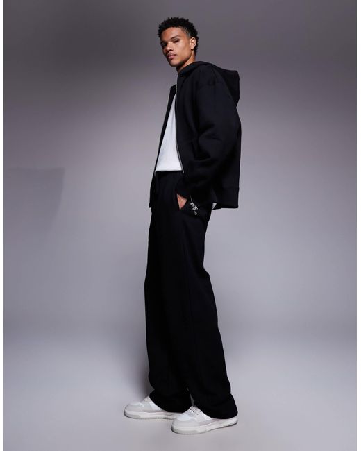 ASOS Black Premium Heavyweight Wide Leg jogger for men