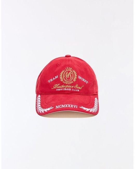 Bershka Red Embroide Cap for men
