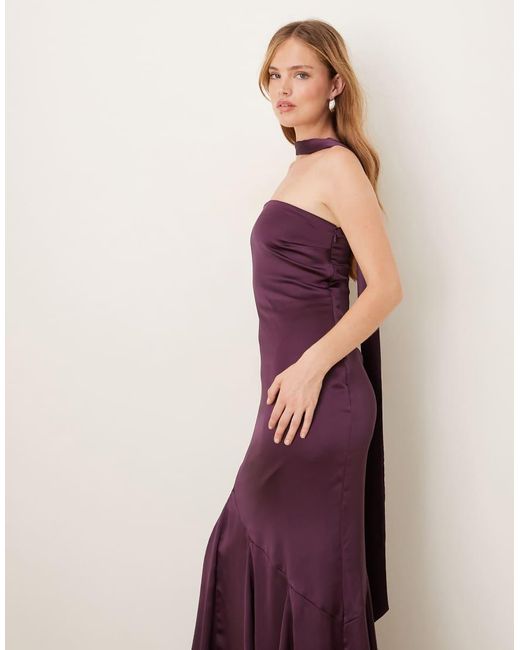 Pretty Lavish Pink Scarf Neck Bandeau Maxi Dress