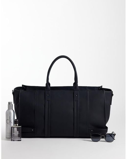 ASOS Blue Faux Leather Carryall Bag for men