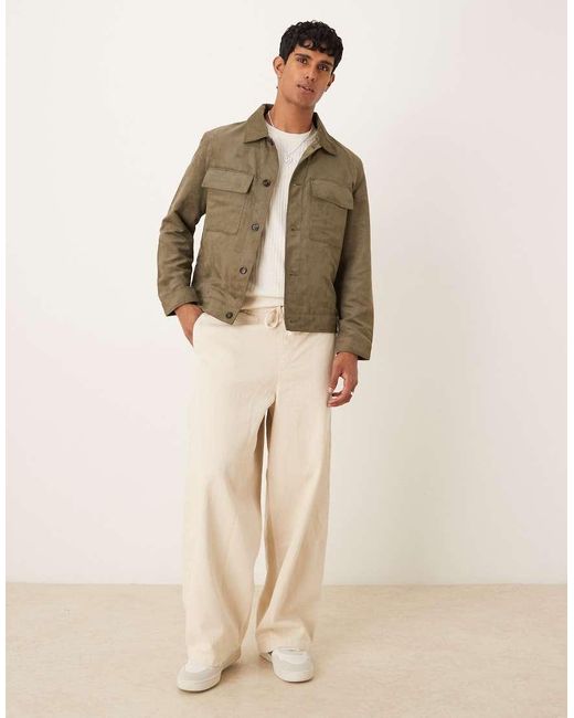 Mango Natural Button Down Jacket for men