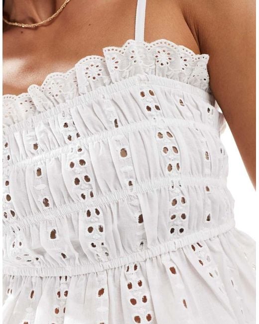 esmé studios White Esmee Exclusive Cami Broderie Beach Top Co-ord