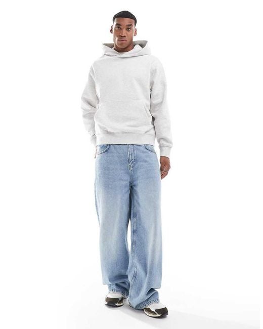 Jack & Jones White Premium Oversized 400Gsm Heavyweight Hoodie for men
