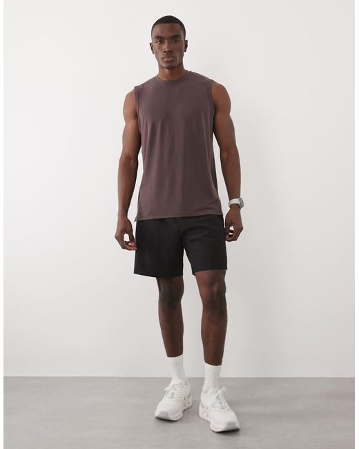 4505 Purple Quick Dry Performance Jersey Boxy Oversized Training Tank for men