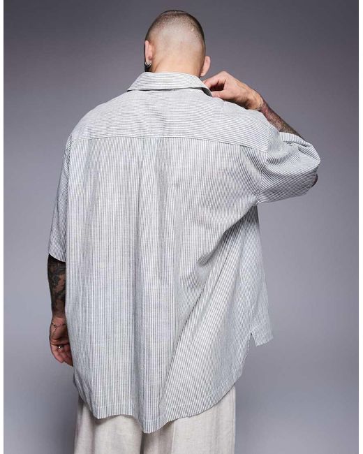 Camicia Oversize Color Pietra A Righe di ASOS in Gray da Uomo