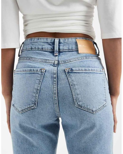 Only Petite Blue Emily High Waist Straight Leg Jeans