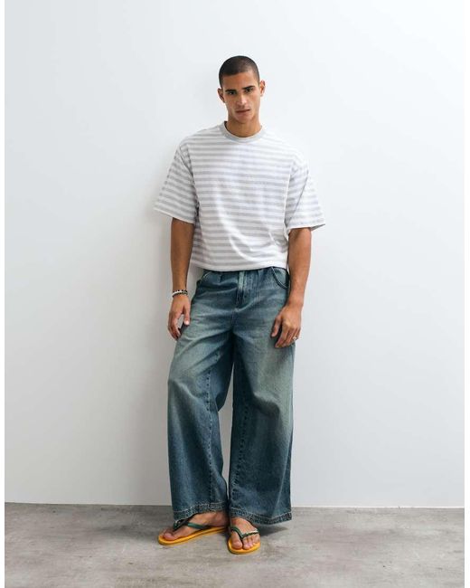Collusion White Short Sleeve Boxy Tee for men