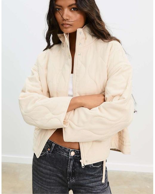 Stradivarius Natural Puffer Jacket