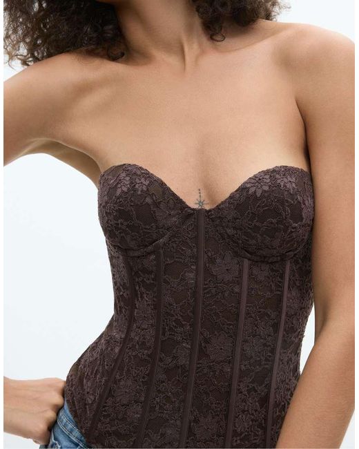 Stradivarius Blue Fitted Lace Corset
