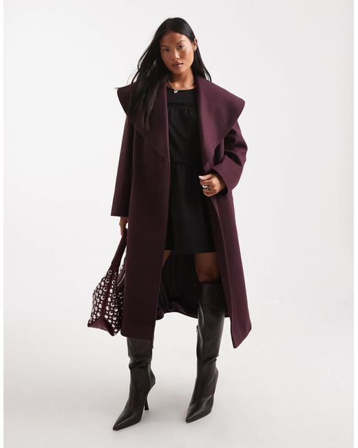 Miss Selfridge Purple Formal Wrap Coat