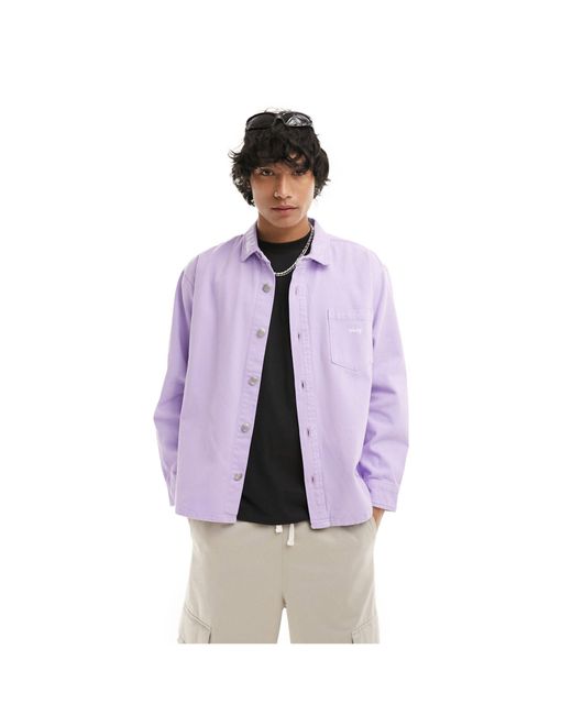 Obey Purple Denim Long Sleeve Shirt for men