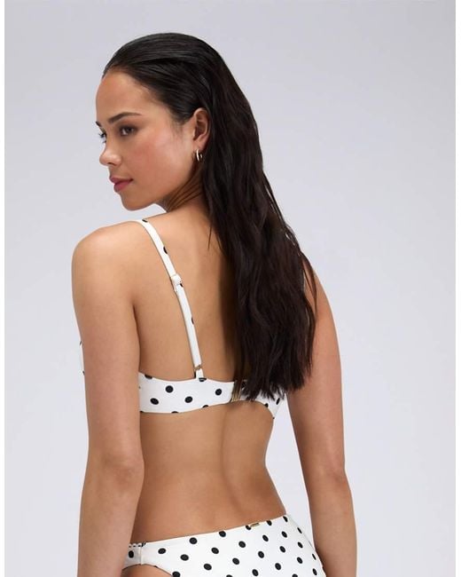 Boux Avenue White Hydra Brief Bikini Bottoms Summer Polka Dot Classic Swimwear