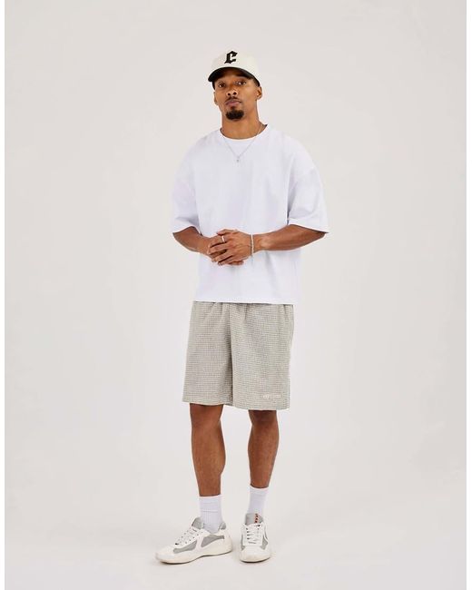 CERNUCCI Natural Check Relaxed Short With Piping for men