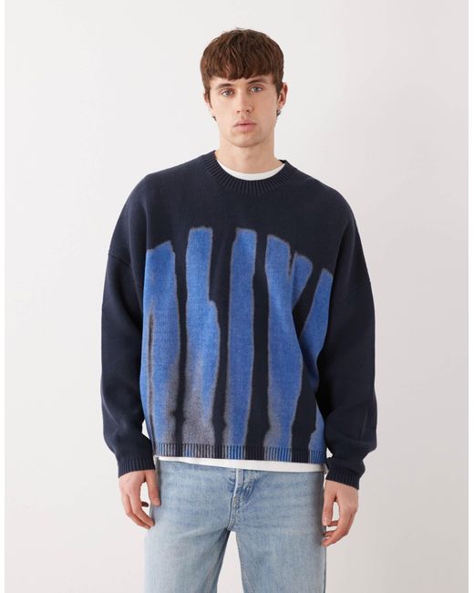 Weekday – oversize-strickpullover in Blue für Herren