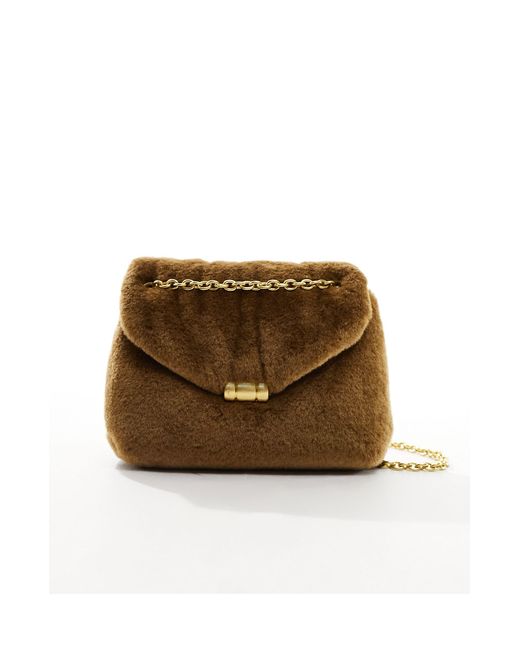 Mango Faux Fur Cross Body Bag in Blue Lyst UK