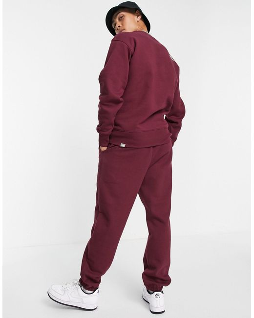 red oversized sweatpants