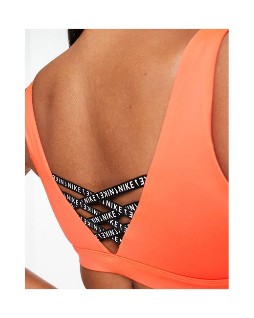 Nike Sneakerkini - Bikinitop Met Lage Ronde Hals in het Orange