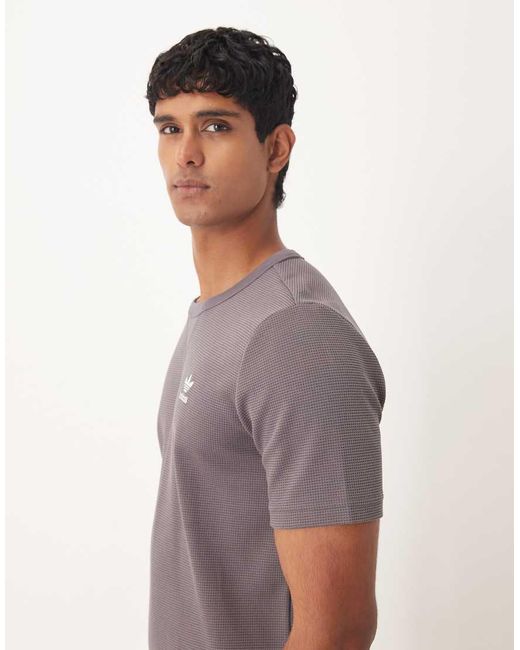 Adidas Originals Purple Essential Waffle T-shirt for men