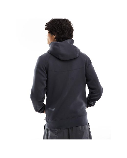 Sudadera negra con capucha y cremallera tech fleece Nike de hombre de color Black