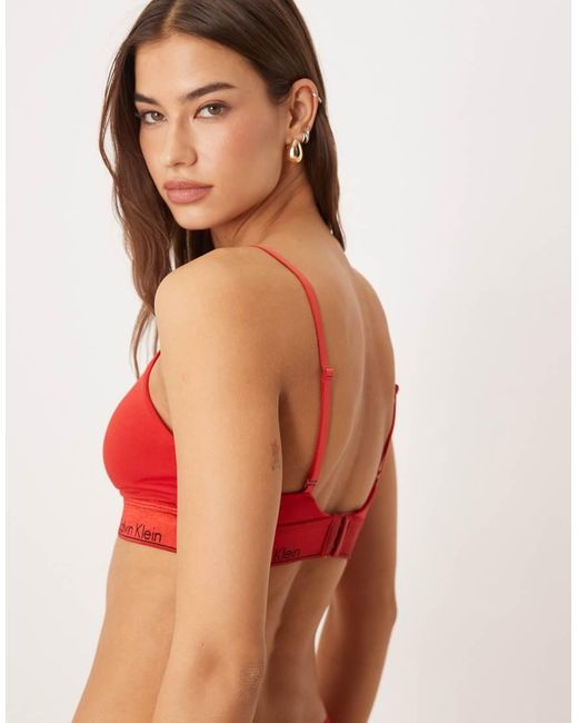 Calvin Klein Red Icon Cotton Modal Lightly Lined Triangle Bra