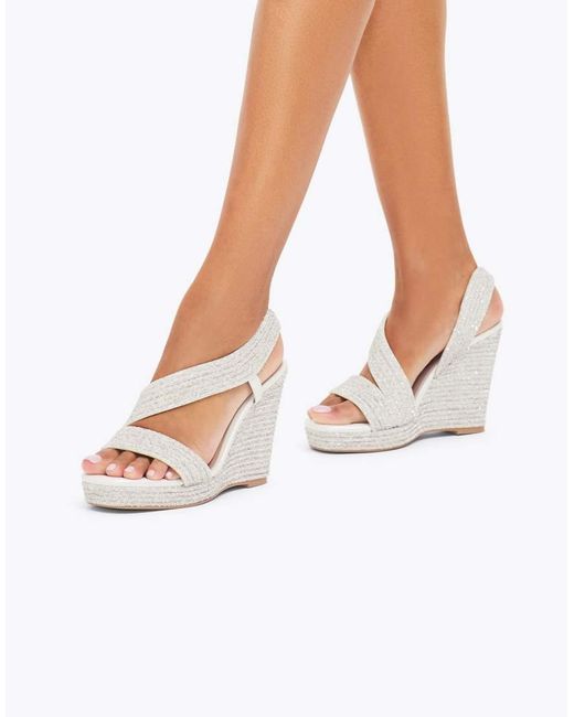 Carvela Kurt Geiger White Gala Wedge Jewel 110 Heeled Sandals