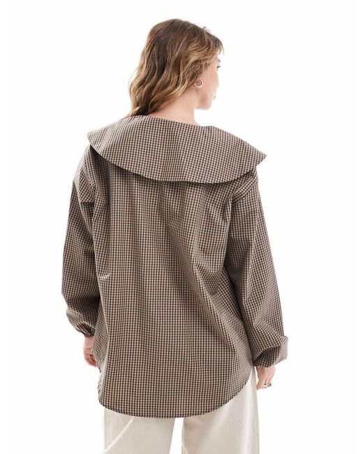 Camisa Larga A Extragrande Con Solapas De ASOS de color Brown