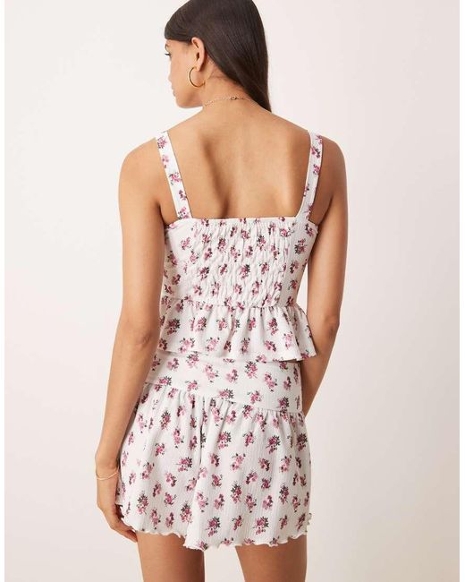 ASOS Multicolor Textured Milkmaid Cami Corset Top With Frill Hem