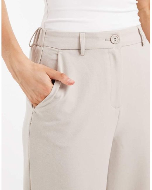Pieces Natural Tailored High Waist Wide Leg Trousers Co-ord