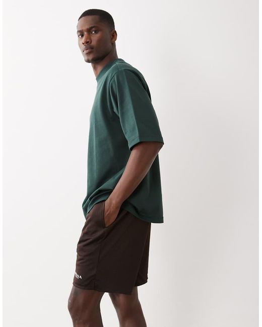 Only & Sons Green Relaxed Fit Mesh Basketball Shorts for men