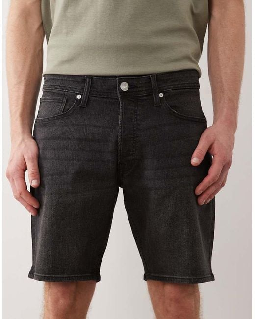 Jack & Jones Green Rick Slim Denim Shorts for men