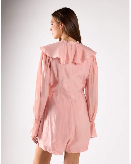 Glamorous Pink Loose Long-Sleeve-Playsuit