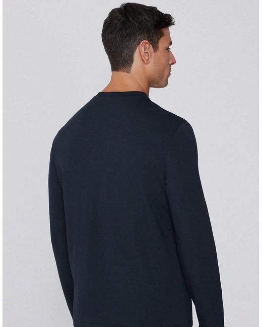 Tezenis Blue Long-Sleeved Plush Viscose Top for men