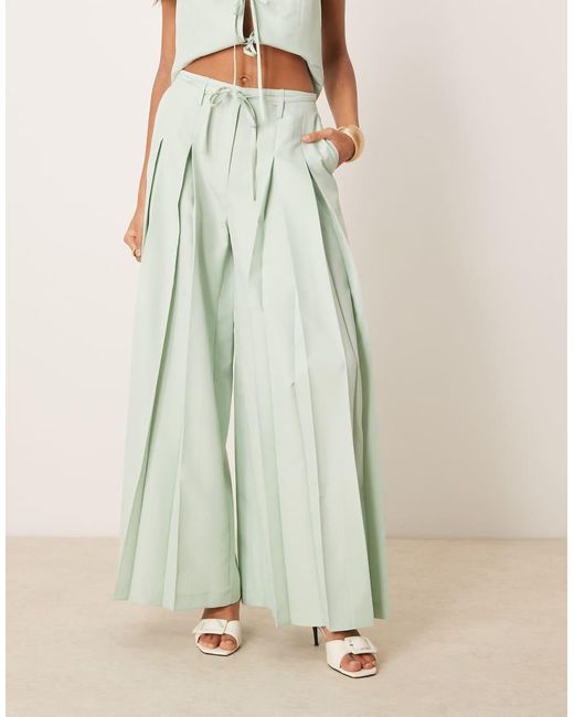 Pantalones De Sastre Verde De Pernera Muy Ancha Con Detalle De Pinzas De (Parte De Un Conjunto)-Azul ASOS de color Natural